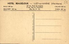 VINTAGE POSTCARD Luzy on the Marne France Hotel Beausejour Purfina