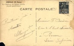VINTAGE POSTCARD Joinville the Castle of the Large Garden posterior Frontage