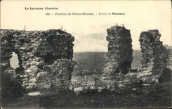 VINTAGE POSTCARD illustrated Lorraine Environs of Bridge has Mousson Ruins of Monsoon