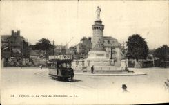 VINTAGE POSTCARD Dijon the Place of October 30th Tram