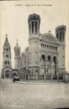 VINTAGE POSTCARD Lyon Church of NR D of Fourviere