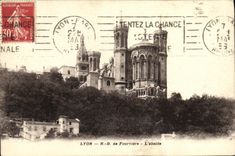VINTAGE POSTCARD Lyon NR D of Fourviere L apse