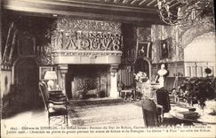 La POSTAL Josselin de la VENDIMIA el retrato grande de la sala de estar del duque de Rohan Capitaine de cazadores tiene pie