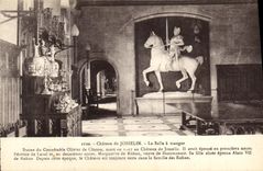 Comedor de Josselin de la POSTAL de la VENDIMIA estatua del guardia Olivier de Clisson