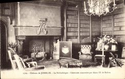 Castillo de la POSTAL de la VENDIMIA de Josselin la chimenea de la biblioteca construida por Alain IX de Rohan