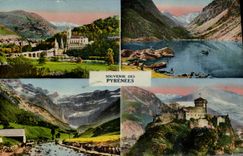 VINTAGE POSTCARD To remember of the Heavy Pyrenees Cauterets