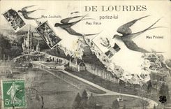 CPA De Lourdes Portez Lui Hirondelles