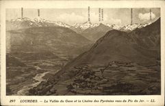CPA Lourdes La Valle du Gave et la Chaine des Pyrenees Vues du Pic du Jer
