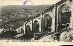 CPA Lourdes Le Funiculaire du Pic du Jer Le Grand Viaduc
