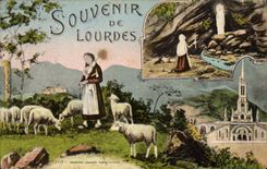 CPA Souvenir de Lourdes Moutons