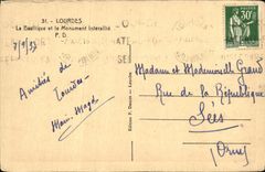 CPA Lourdes La Baslique et le Mounument Interallie