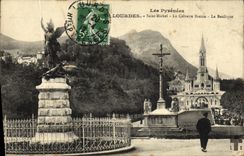 CPA Lourdes Saint Michel Le Calvaire Breton La Basilique 