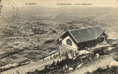 CPA Lourdes Le Funiculaire Gare Superieure