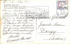 CPA Lourdes La Basilique et le Gave Vue prise de l Hotel Bethanic