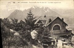 CPA Lourdes Funiculaire du Pic du Jer La Gare superieure