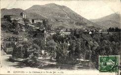 CPA Lourdes Le Chateau et le Pic du Jer