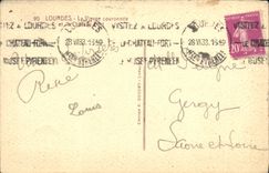 CPA Lourdes La Vierge Couronnee et le Chateau Fort