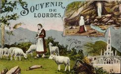 CPA Lourdes Souvenir Bernadette Moutons