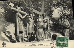 CPA Lourdes 6eme station du calvaire 