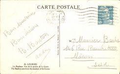 CPA Lourdes La Basilique Vue de la Prairie de la Grotte