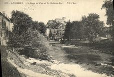 CPA Lourdes Le Gave de Pau et le Chateau Fort