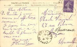 CPA Lourdes Vue d Ensemble prise du Chateau Fort