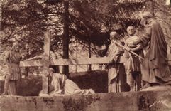 CPA Lourdes Le Calvaire 7eme Station Jesus Tombe Pour la deuxieme fois