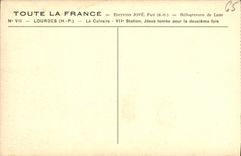 CPA Lourdes Le Calvaire 7eme Station Jesus Tombe Pour la deuxieme fois