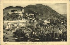 CPA Lourdes Le Chateau Et Le Pic Du Jer