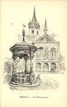 VINTAGE POSTCARD Obernai Well Renaissance