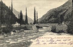VINTAGE POSTCARD Road of Pierrefitte the Bridge of Pescadere