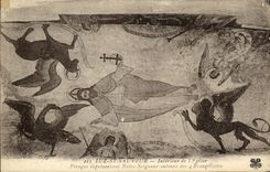 VINTAGE POSTCARD Luz Saint Interior Saver of L Church Fresco representing Our Lord surrounds of the 4 evangelists