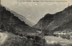 VINTAGE POSTCARD the High Pyrenees Bareges Vallee Plate of St Justin Chains L Ardiden