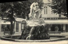 CPA Tarbes Fontaine L Inondation Cafe Riche