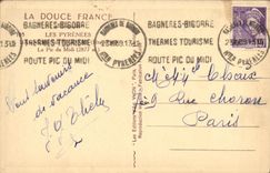 VINTAGE POSTCARD Bagneres de Bigorre the Peak of the South