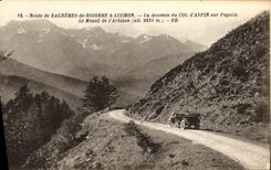 VINTAGE POSTCARD Bagneres de Bigorre has Luchon the Descent of the Collar D Aspin on L ayotte the Solid mass of L Arbizon