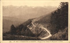 VINTAGE POSTCARD Env de Bagneres de Bigorre Route of the Collar D Aspin de Bagneres has Luchon