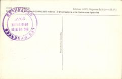 POSTAL de la VENDIMIA el pico del mediodia de Bigorre L observatorio y la cadena de los Pyrenees