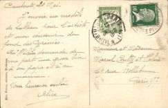 Paisaje de Cauterets de la POSTAL de la VENDIMIA en el valle de Marcadau