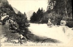 VINTAGE POSTCARD Cauterets Route of the Bridge D Spain Cascades of the L Bear No