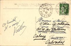 VINTAGE POSTCARD Route of Pierrefitte has Cauterets the snail and the peguere