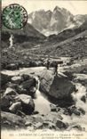 VINTAGE POSTCARD Surroundings of Cauterets Way of Vignemale the Cascade and Vignemale