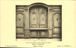 CPA Louis XIV Louis XV Oak Panelled Room Detail if Cupborad 