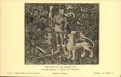 CPA Hercules and the Nemain Lion French tapestry Early XVl th Century Paris Musee des Arts decoratifs