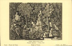 CPA Scene From Court Life French tapestry Circa Paris Musee de Cluny