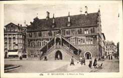 VINTAGE POSTCARD Mulhouse L Town hall