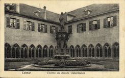 Claustro de Colmar de la POSTAL de la VENDIMIA del museo de Unterlinden