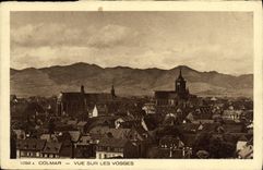 POSTAL Colmar de la VENDIMIA visto en los Vosges