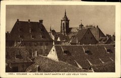 POSTAL Colmar L iglesia Martin santo y azoteas viejas de la VENDIMIA