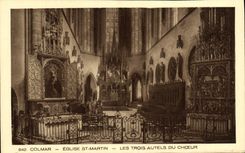 Iglesia San Martin de Colmar de la POSTAL de la VENDIMIA tres puentes del horno del estribillo